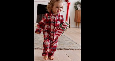 Flanellen babypyjama, kerstcapsule rood
