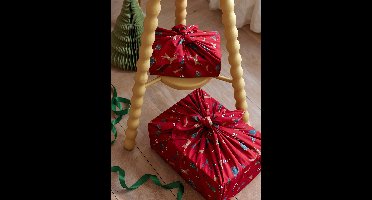 Set van 2 furoshiki rood