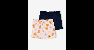 Set van 2 meisjesshorts marineblauw