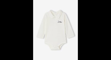 Baby body voor jongens van biologisch katoen ecru