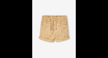 Gekeperde short met elastische tailleband babyjongen cappuccino