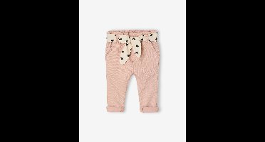 Paperbag babybroek met riem oudroze