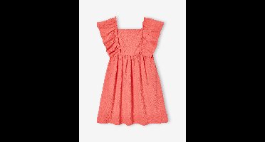 Jurk voor meisjes met ruches mouwen koraal