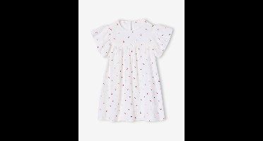 Jurk met bloemenprint van katoenen gaas beige, bedrukt