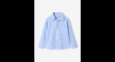 Katoenen hemd met lange mouwen blauw, gestreept