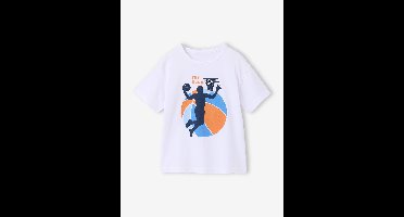 Jongensshirt met korte mouwen en grafisch ontwerp wit