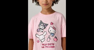 T-shirt met korte mouwen Hello Kitty lichtroze