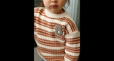 Gestreept katoenen trui voor babyjongens beige, gestreept