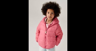Lichtgewicht donsjas met capuchon voor meisjes rozen