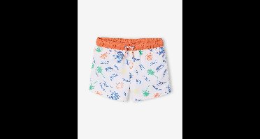 Zwemshort voor jongens om te surfen gemêleerd wit