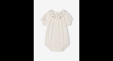 Body baby met korte pofmouwen ecru