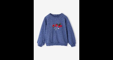 Meisjessweater met fantasiemotief indigoblauw