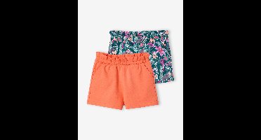 Set van 2 meisjesshorts mandarijn