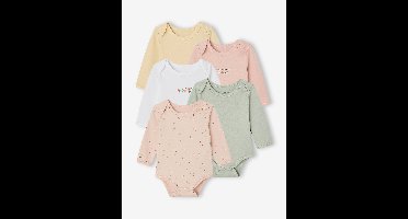 Body's met lange mouwen voor baby's met bloemenprint saliegroen