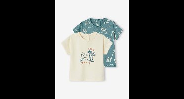 Set van 2 t-shirts met korte mouwen baby ecru