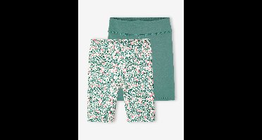 Set van 2 sportieve fietsshorts voor meisjes groen