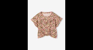 Blouse met korte mouwen wit, bedrukt