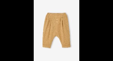 Broek in harem-model van hydrofiel katoen baby jongen geel