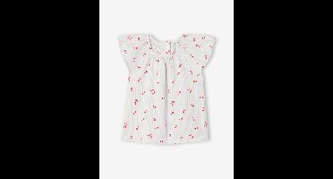 Blouse met korte mouwen voor babymeisjes blauw, gestreept