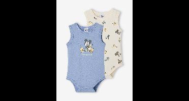 Set van 2 body's voor babyjongens zonder mouwen jeansblauw