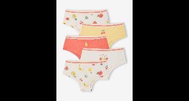 Set van 5 shorty's met fruitprint ecru