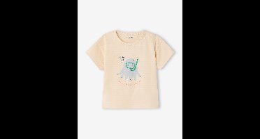 T-shirt met kreeftmotief voor babyjongen met drukknoopjes op de schouder ecru