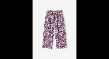 Wijde korte broek 'paperbag' voor meisjes, van katoengaas groen