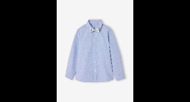 Hemd met lange mouwen en vlinderdas hemelsblauw