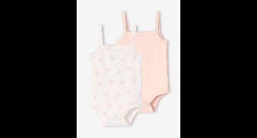 Set van 2 body's met bretels babymeisje ecru
