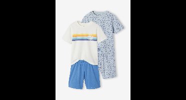 Set van 2 pyjamashorts surf hemelsblauw