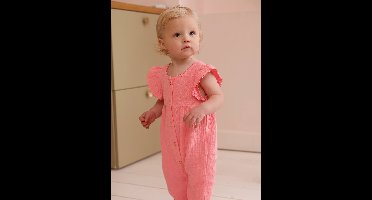 Babypakje voor meisjes van katoenen gaas rozen