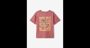 Jongensshirt met motief op de voor- en achterkant rozenhout