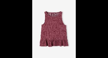 Mouwloos hemdje voor meisjes met ruches terracotta