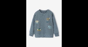 Sweater met ronde hals en lange mouwen grijsblauw