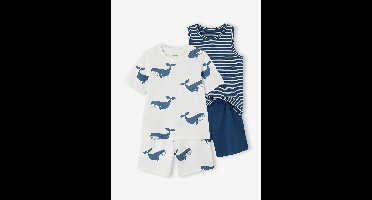Set van 2 pyjamashorts voor jongens blauw