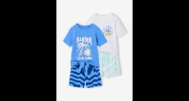 Set van 2 pyjamashorts surf blauw