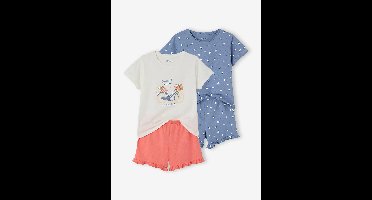 Set van 2 katoenen pyjamashorty's blauw