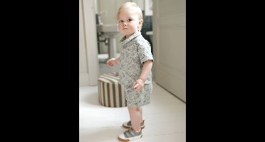 Babyset overhemd short babyjongen saliegroen