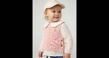 Mouwloze trui baby roze (poederkleur)