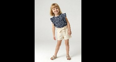 Meisjesshort in paperbag-stijl ecru