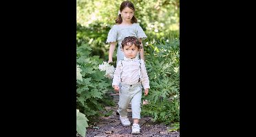 Babybroekje met afneembare bretels saliegroen