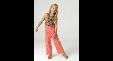 Wijde broek van katoengaas rozen