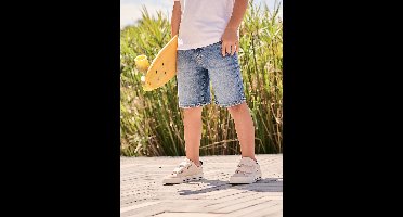 Bermuda in denim voor jongens met verstelbare taille stone