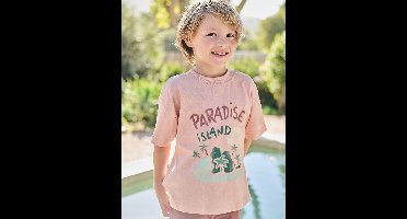 T-shirt met korte mouwen oudroze