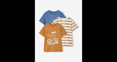 Set van 3 T-shirt met korte mouwen pecannoot