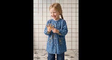 Personaliseerbare meisjesschort jeansblauw