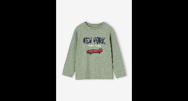 T-shirt met lange mouwen met print voor jongens saliegroen