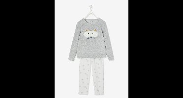 Fluwelen pyjama "kattenmasker" meisje grijs