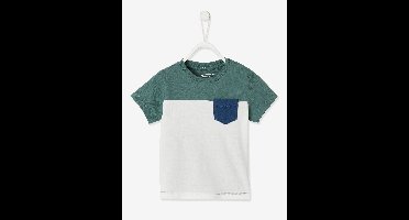 Baby colorblock T-shirt met korte mouwen groengrijs
