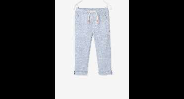 Roll-up jongensbroek in licht geweven stof lichtblauw